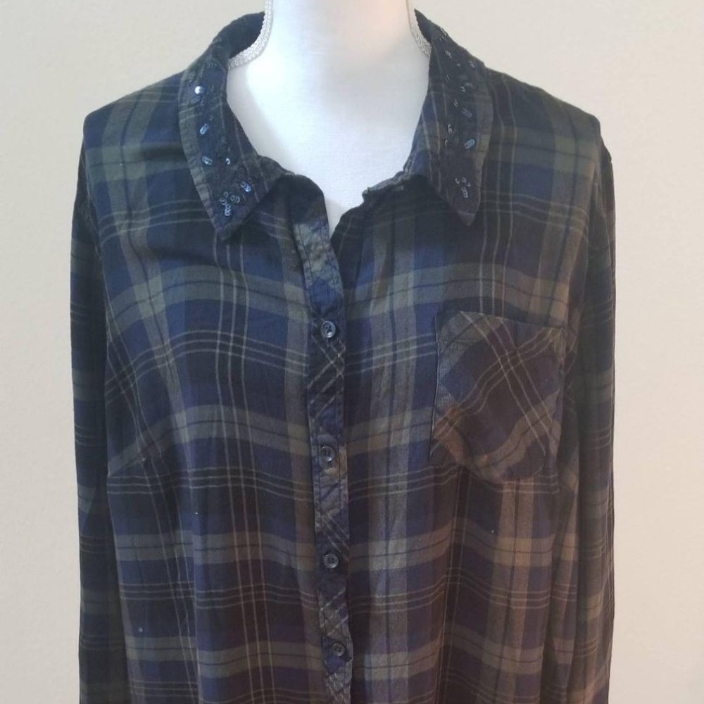 Terra & Sky / 20-22w / Green and Blue Buttonup